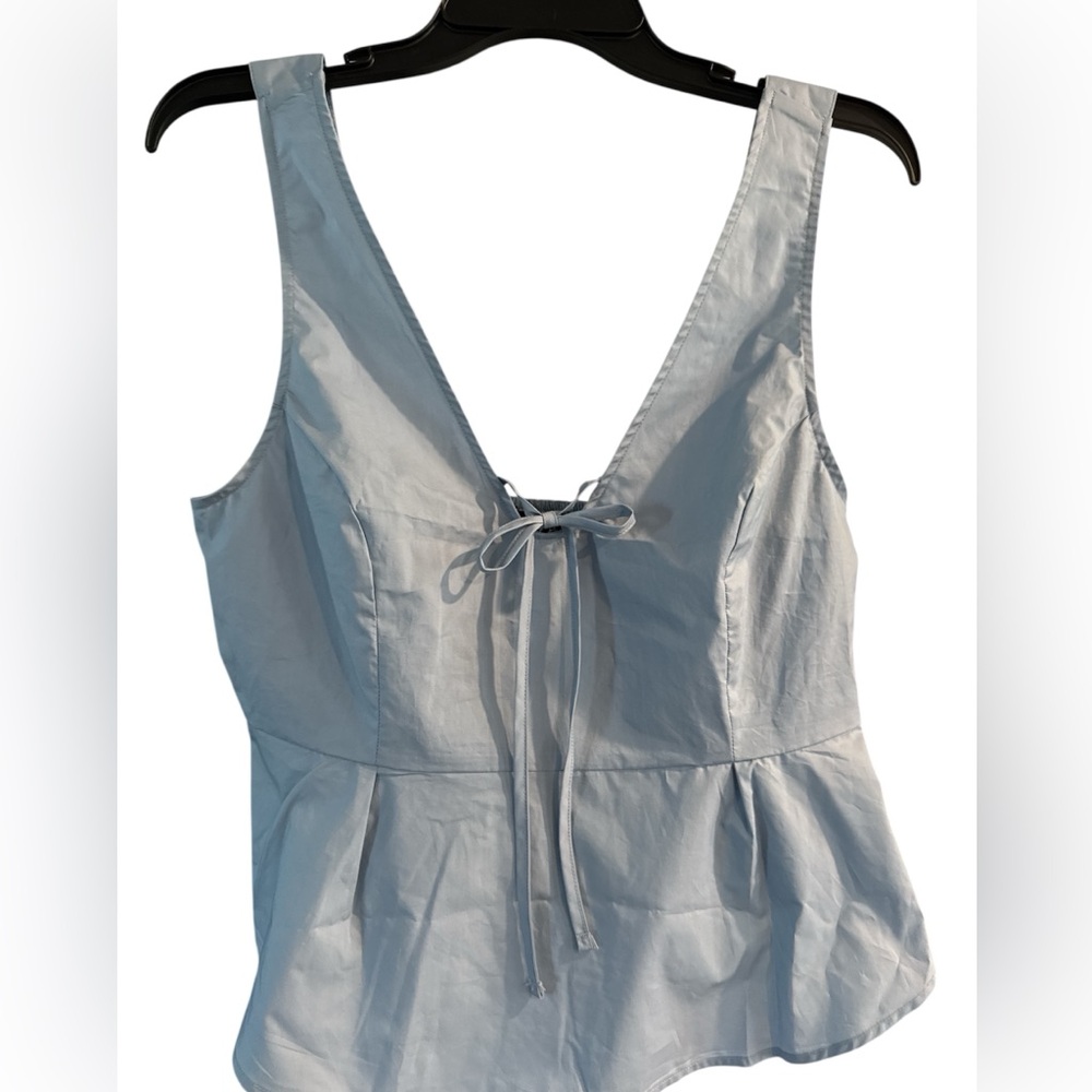 Self Esteem Sleeveless Tie Front Peplum‎ Tank Top. Size L